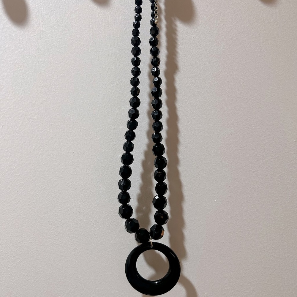 Black Chrome Stone Necklace